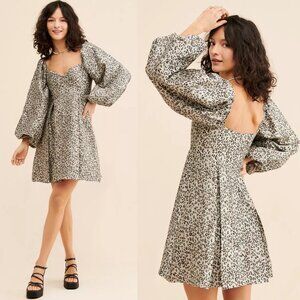 Sister Jane Tempo Leopard Jacquard Mini Dress Size XS 26973